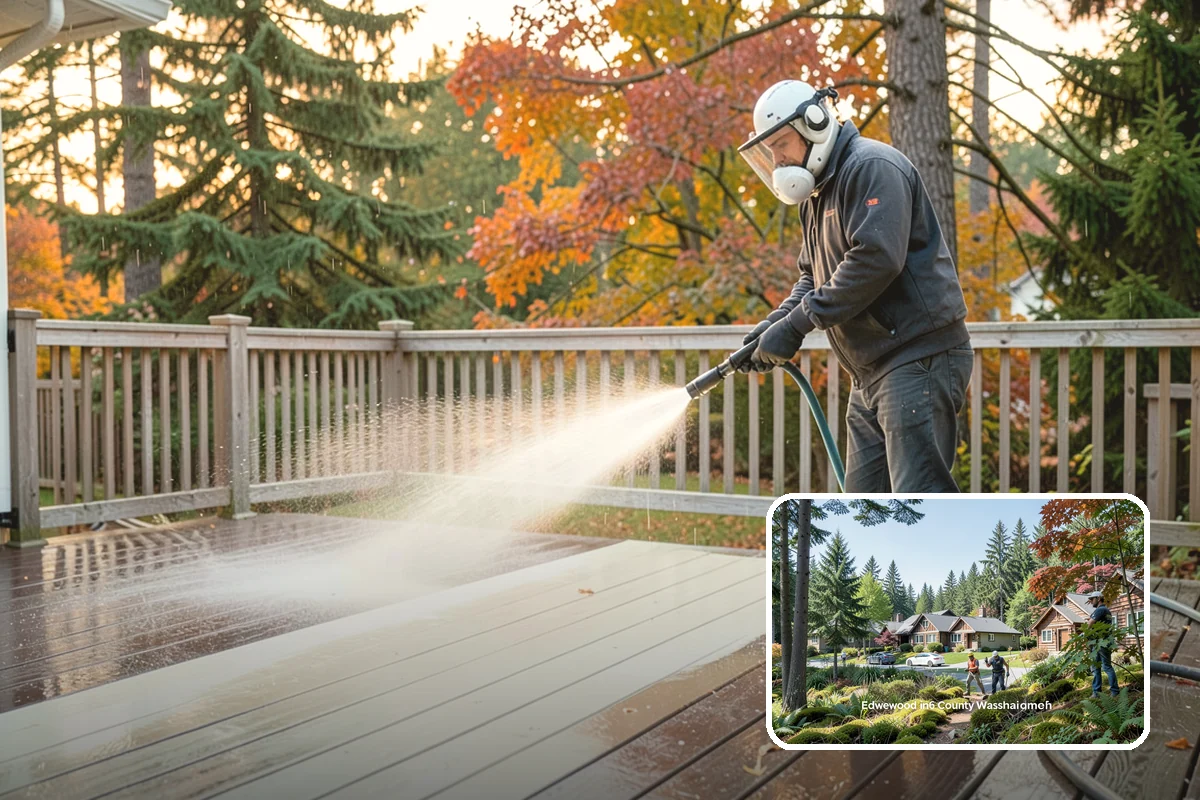Exterior Wall Cleaning in Edgewood, Pierce County, WA - Removes vertical rain streaks and water tracks