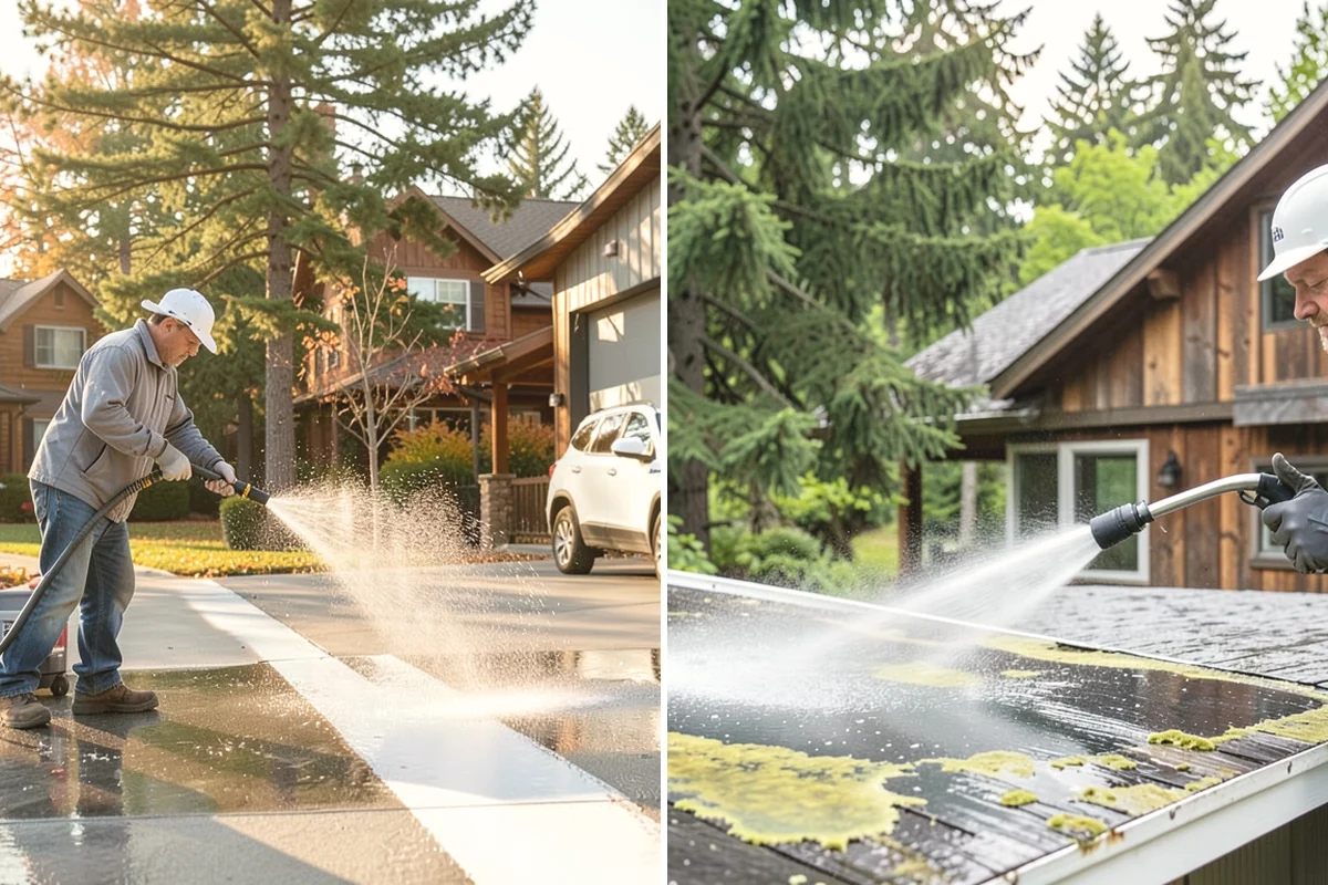 Exterior Wall Cleaning in Edgewood, Pierce County, WA - Identify the wall material and its cleaning limits