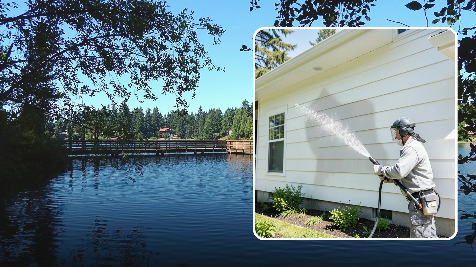 Exterior Wall Cleaning in Federal Way, King County, WA - Exterior wall cleaning targets the flat wall surfaces where our region's rain leaves streaks, algae, and settled road film.