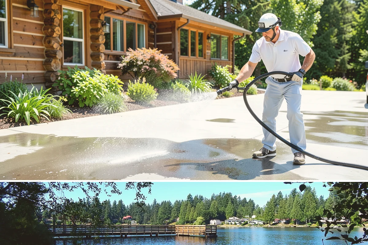 Exterior Wall Cleaning in Federal Way, King County, WA - Clean in the warmer, drier months so the walls dry evenly and the results hold through the rainy season.