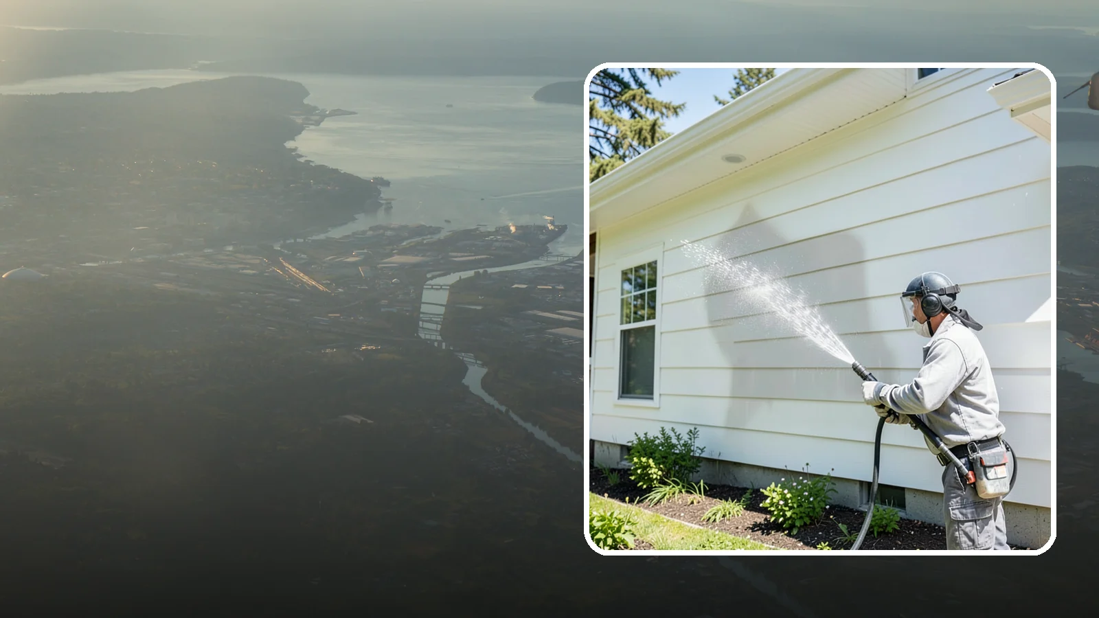 Exterior Wall Cleaning in Fife, Pierce County, WA - Exterior wall cleaning targets the flat wall surfaces where our region's rain leaves streaks, algae, and settled road film.