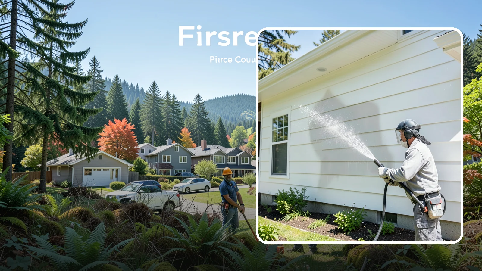 Exterior Wall Cleaning in Fircrest, Pierce County, WA - Exterior wall cleaning targets the flat wall surfaces where our region's rain leaves streaks, algae, and settled road film.