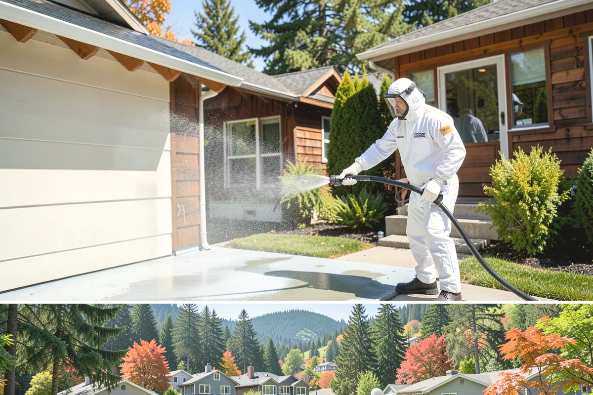 Exterior Wall Cleaning in Fircrest, Pierce County, WA - Clean in the warmer, drier months so the walls dry evenly and the results hold through the rainy season.