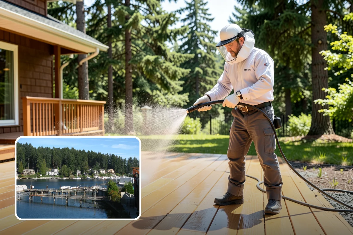 Exterior Wall Cleaning in Gig Harbor, Pierce County, WA - Removes vertical rain streaks and water tracks