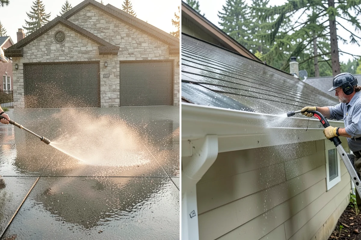 Exterior Wall Cleaning in Gig Harbor, Pierce County, WA - Identify the wall material and its cleaning limits