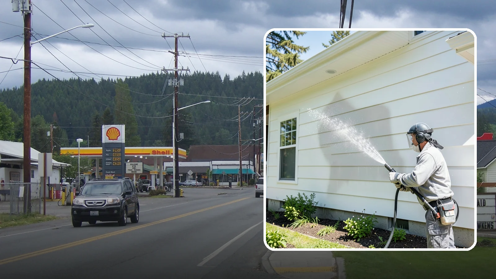 Exterior Wall Cleaning in Granite Falls, Snohomish County, WA - Exterior wall cleaning targets the flat wall surfaces where our region's rain leaves streaks, algae, and settled road film.