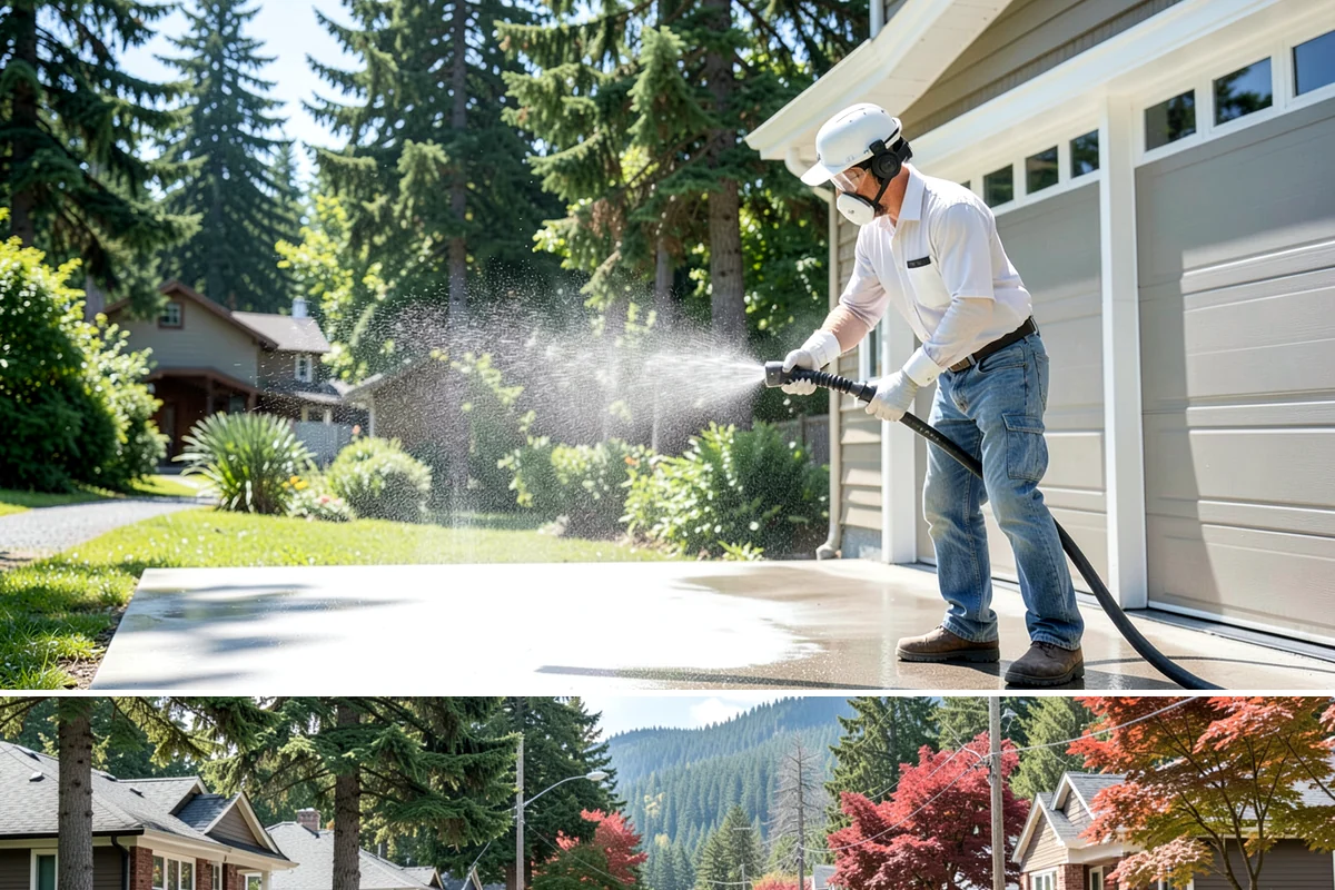 Exterior Wall Cleaning in Hunts Point, King County, WA - Clean in the warmer, drier months so the walls dry evenly and the results hold through the rainy season.
