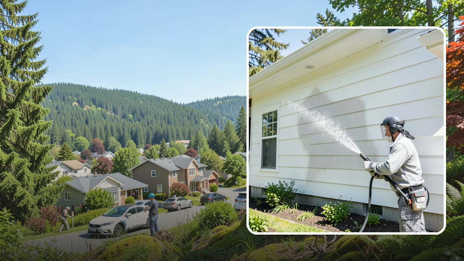 Exterior Wall Cleaning in Index, Snohomish County, WA - Exterior wall cleaning targets the flat wall surfaces where our region's rain leaves streaks, algae, and settled road film.