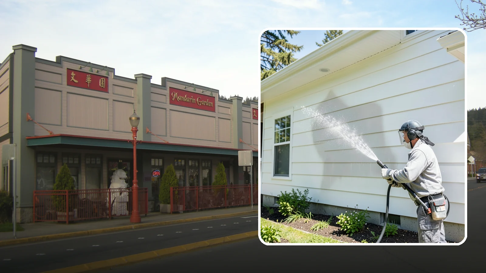 Exterior Wall Cleaning in Issaquah, King County, WA - Exterior wall cleaning targets the flat wall surfaces where our region's rain leaves streaks, algae, and settled road film.