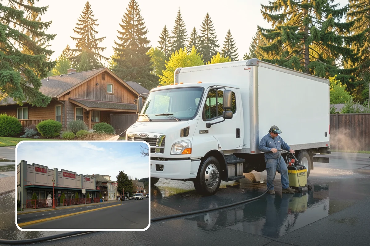 Exterior Wall Cleaning in Issaquah, King County, WA - Removes vertical rain streaks and water tracks