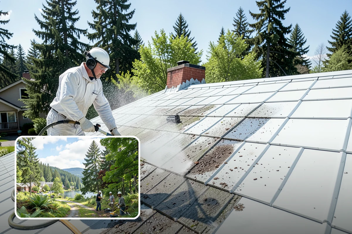 Exterior Wall Cleaning in Lake Forest Park, King County, WA - Removes vertical rain streaks and water tracks