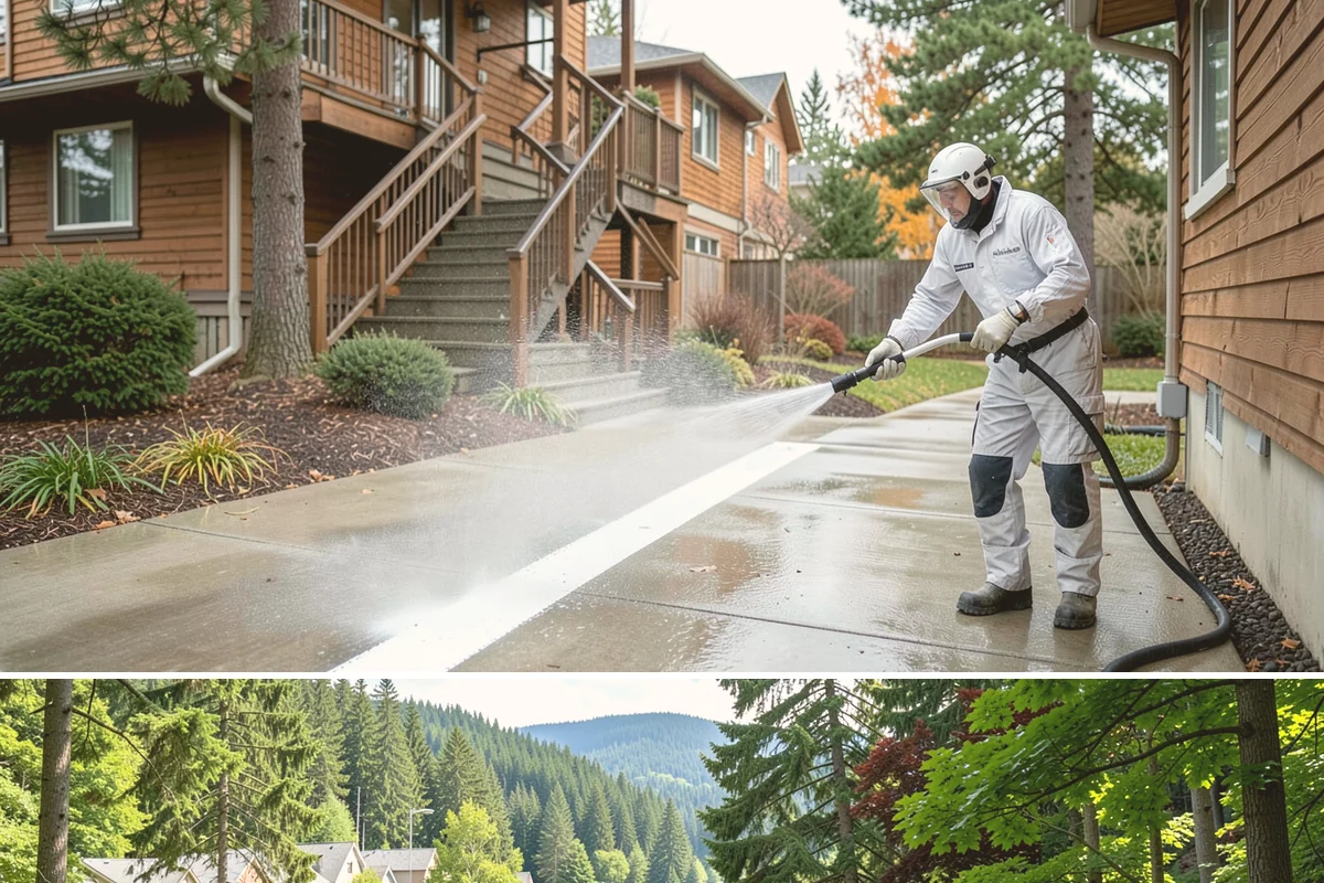 Exterior Wall Cleaning in Lake Forest Park, King County, WA - Clean in the warmer, drier months so the walls dry evenly and the results hold through the rainy season.