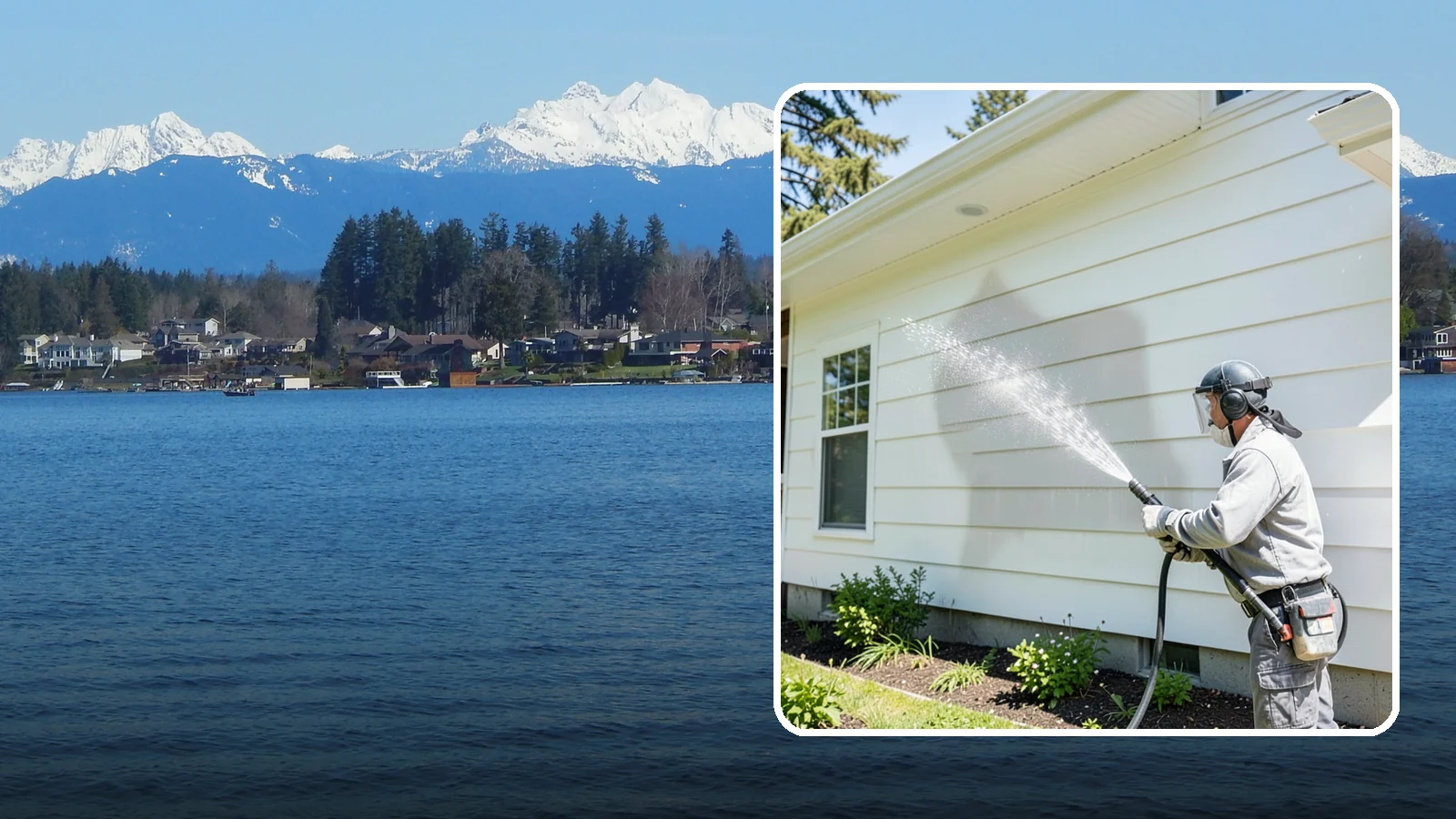 Exterior Wall Cleaning in Lake Stevens, Snohomish County, WA - Exterior wall cleaning targets the flat wall surfaces where our region's rain leaves streaks, algae, and settled road film.