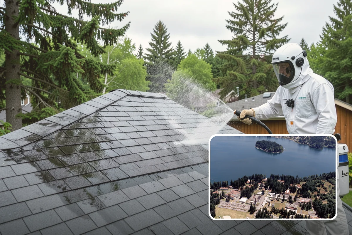 Exterior Wall Cleaning in Lakewood, Pierce County, WA - Removes vertical rain streaks and water tracks