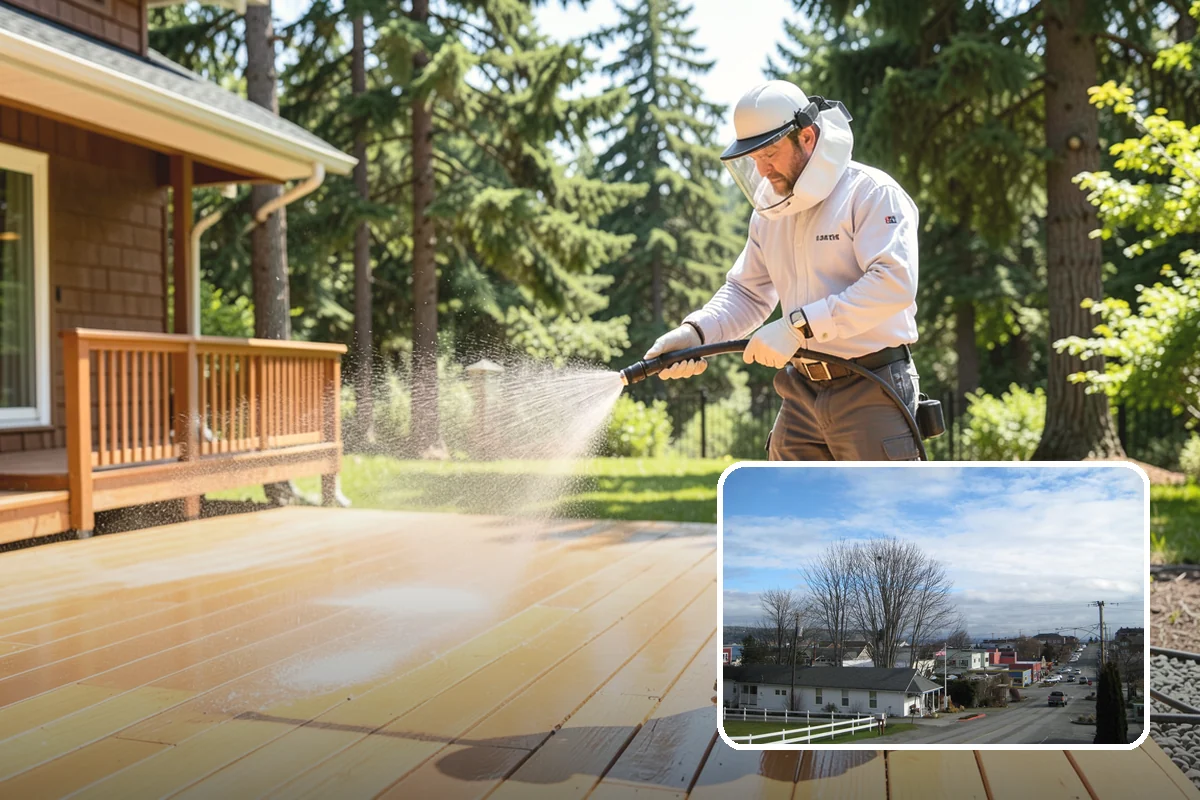 Exterior Wall Cleaning in Langley, Island County, WA - Removes vertical rain streaks and water tracks