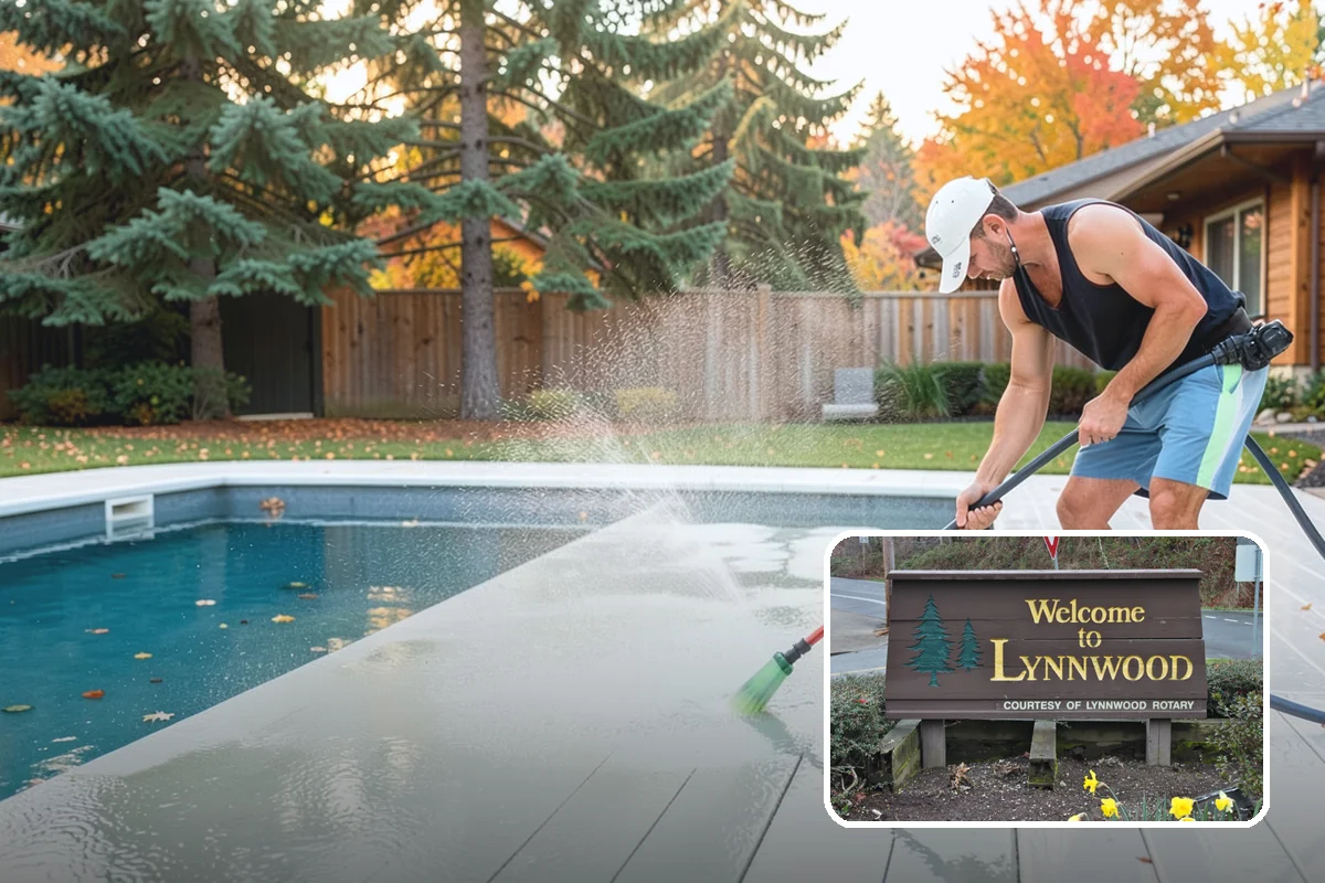 Exterior Wall Cleaning in Lynnwood, Snohomish County, WA - Removes vertical rain streaks and water tracks