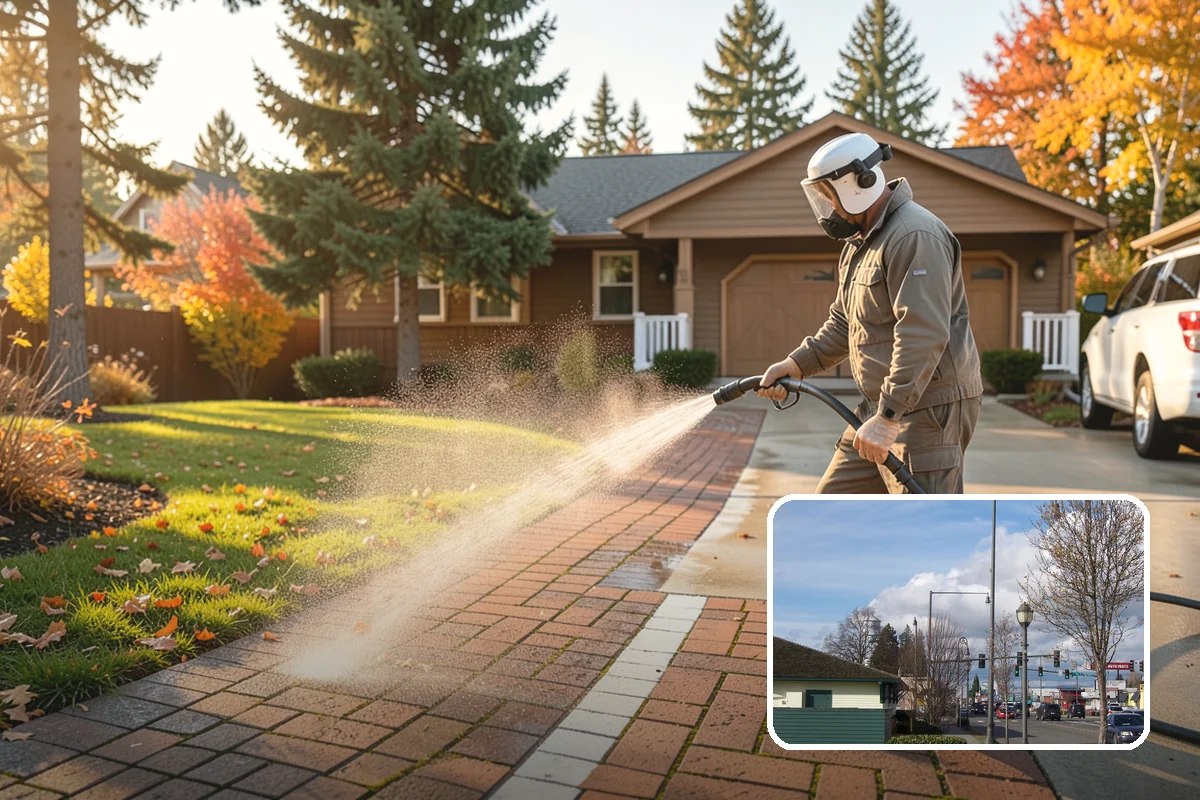 Exterior Wall Cleaning in Marysville, Snohomish County, WA - Removes vertical rain streaks and water tracks