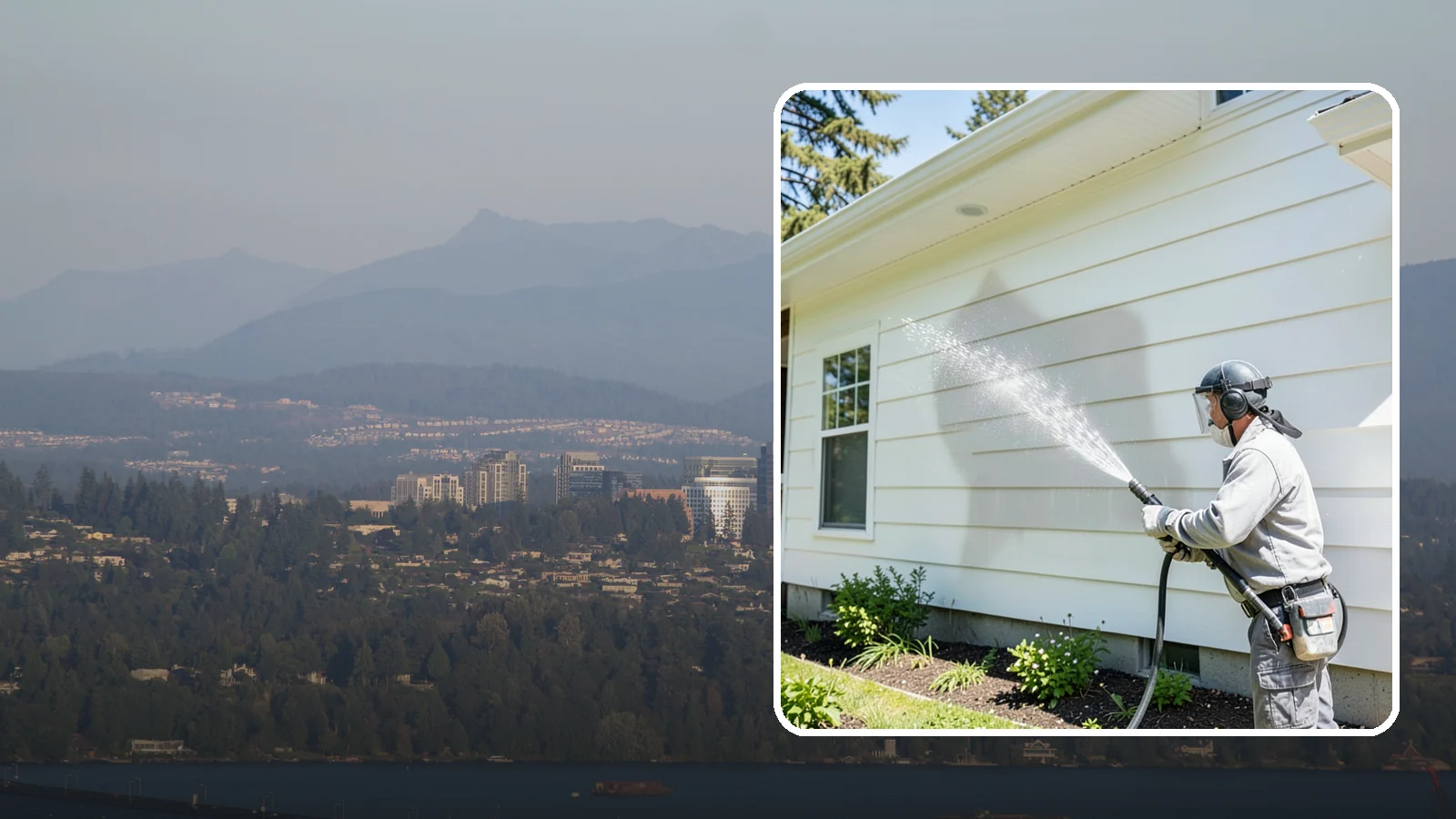 Exterior Wall Cleaning in Medina, King County, WA - Exterior wall cleaning targets the flat wall surfaces where our region's rain leaves streaks, algae, and settled road film.