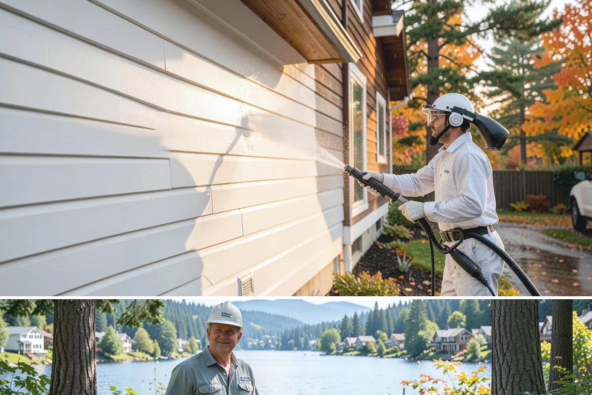 Exterior Wall Cleaning in Milton, King County, WA - Clean in the warmer, drier months so the walls dry evenly and the results hold through the rainy season.
