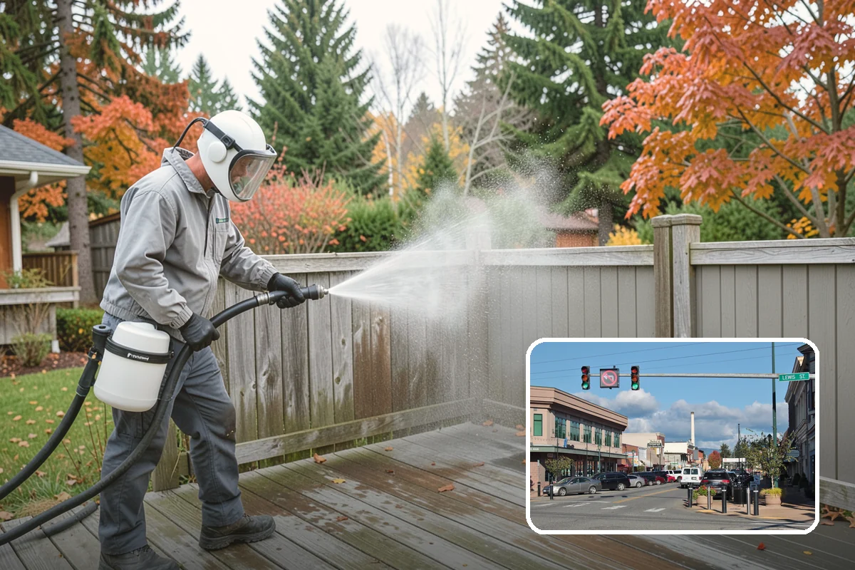 Exterior Wall Cleaning in Monroe, Snohomish County, WA - Removes vertical rain streaks and water tracks