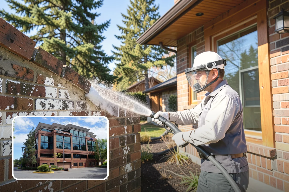 Exterior Wall Cleaning in Mountlake Terrace, Snohomish County, WA - Removes vertical rain streaks and water tracks