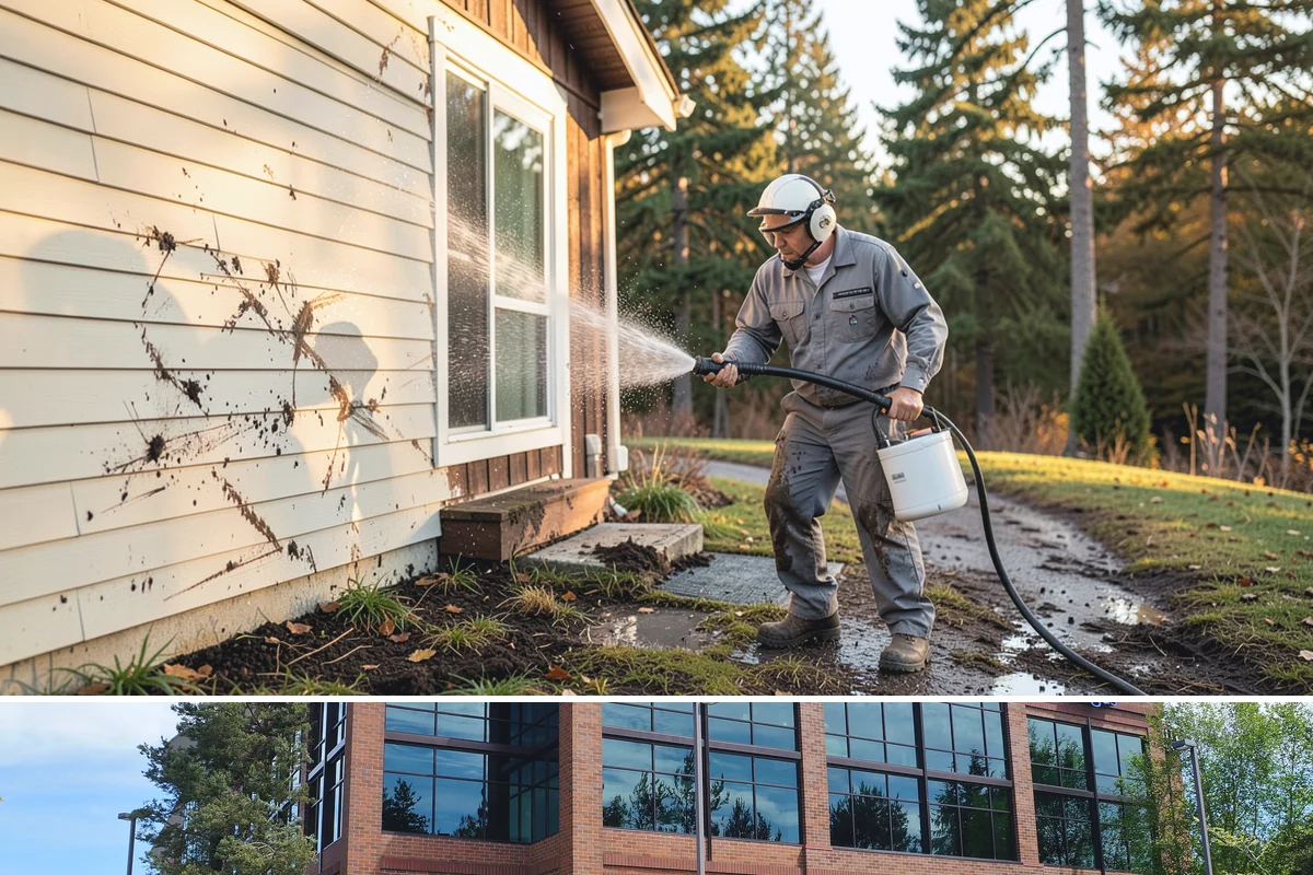 Exterior Wall Cleaning in Mountlake Terrace, Snohomish County, WA - Clean in the warmer, drier months so the walls dry evenly and the results hold through the rainy season.