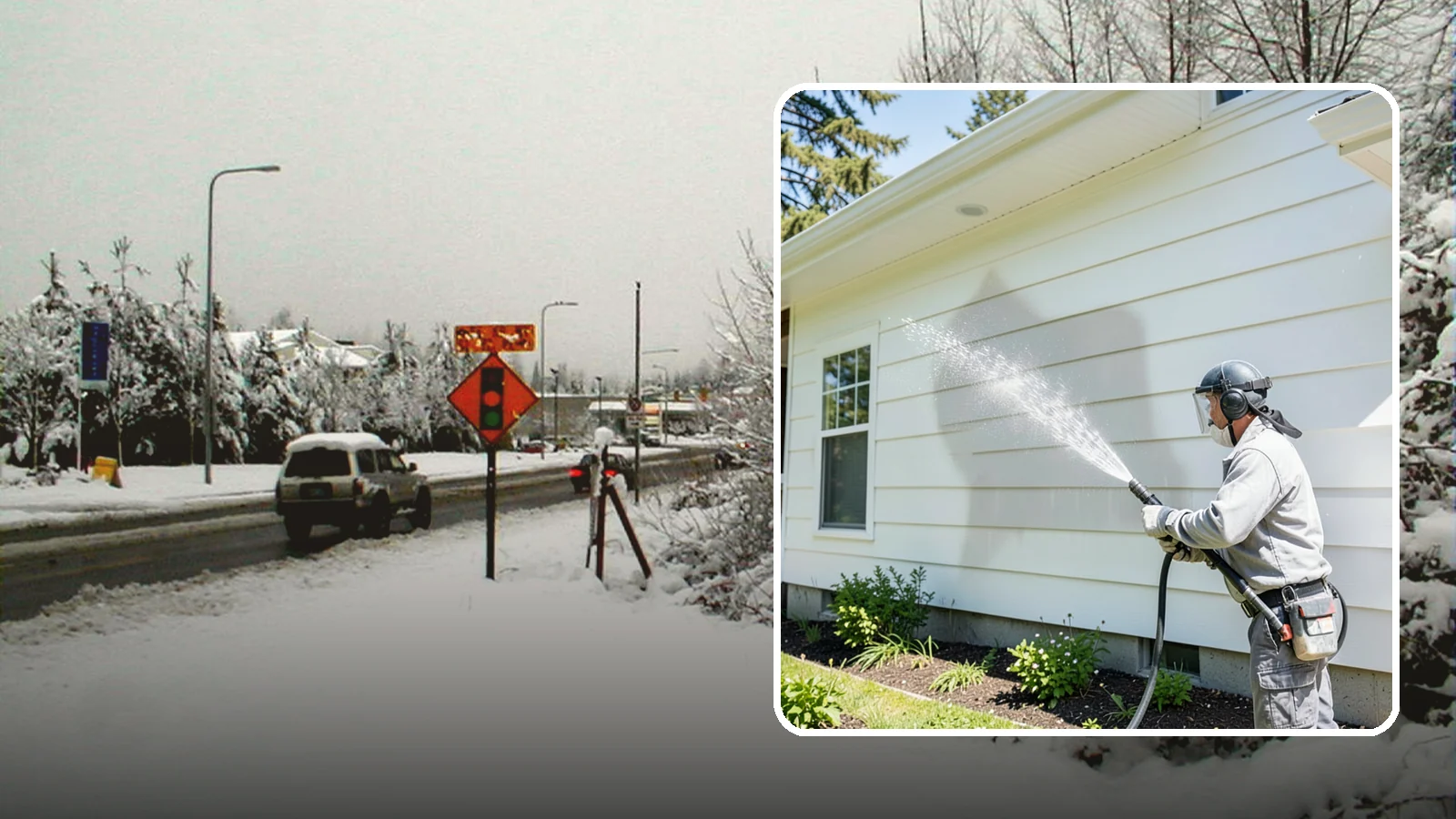 Exterior Wall Cleaning in Newcastle, King County, WA - Exterior wall cleaning targets the flat wall surfaces where our region's rain leaves streaks, algae, and settled road film.