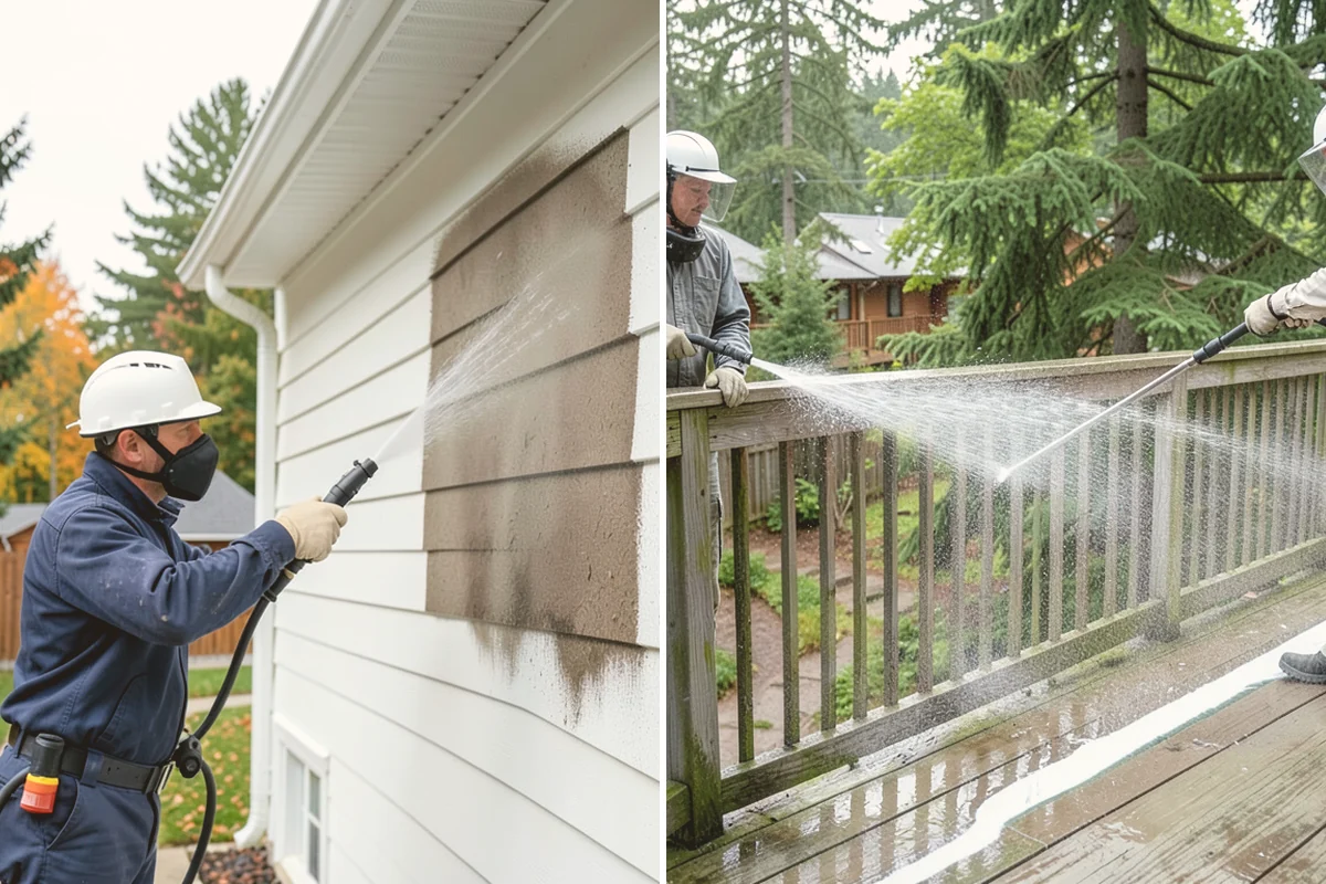 Exterior Wall Cleaning in Newcastle, King County, WA - Identify the wall material and its cleaning limits