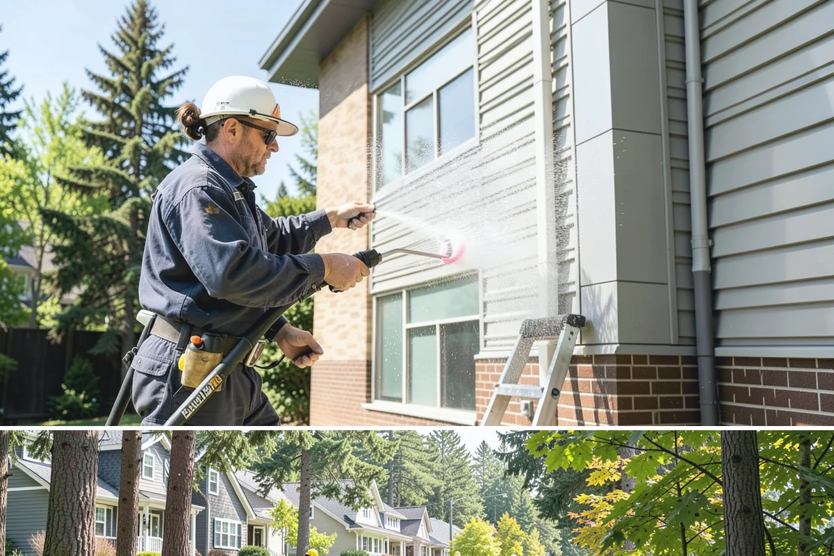 Exterior Wall Cleaning in Normandy Park, King County, WA - Clean in the warmer, drier months so the walls dry evenly and the results hold through the rainy season.