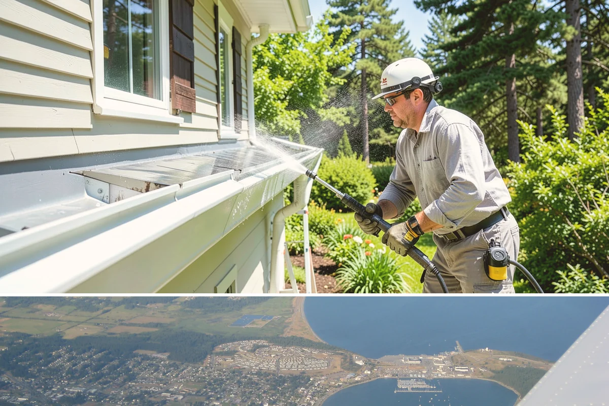 Exterior Wall Cleaning in Oak Harbor, Island County, WA - Clean in the warmer, drier months so the walls dry evenly and the results hold through the rainy season.