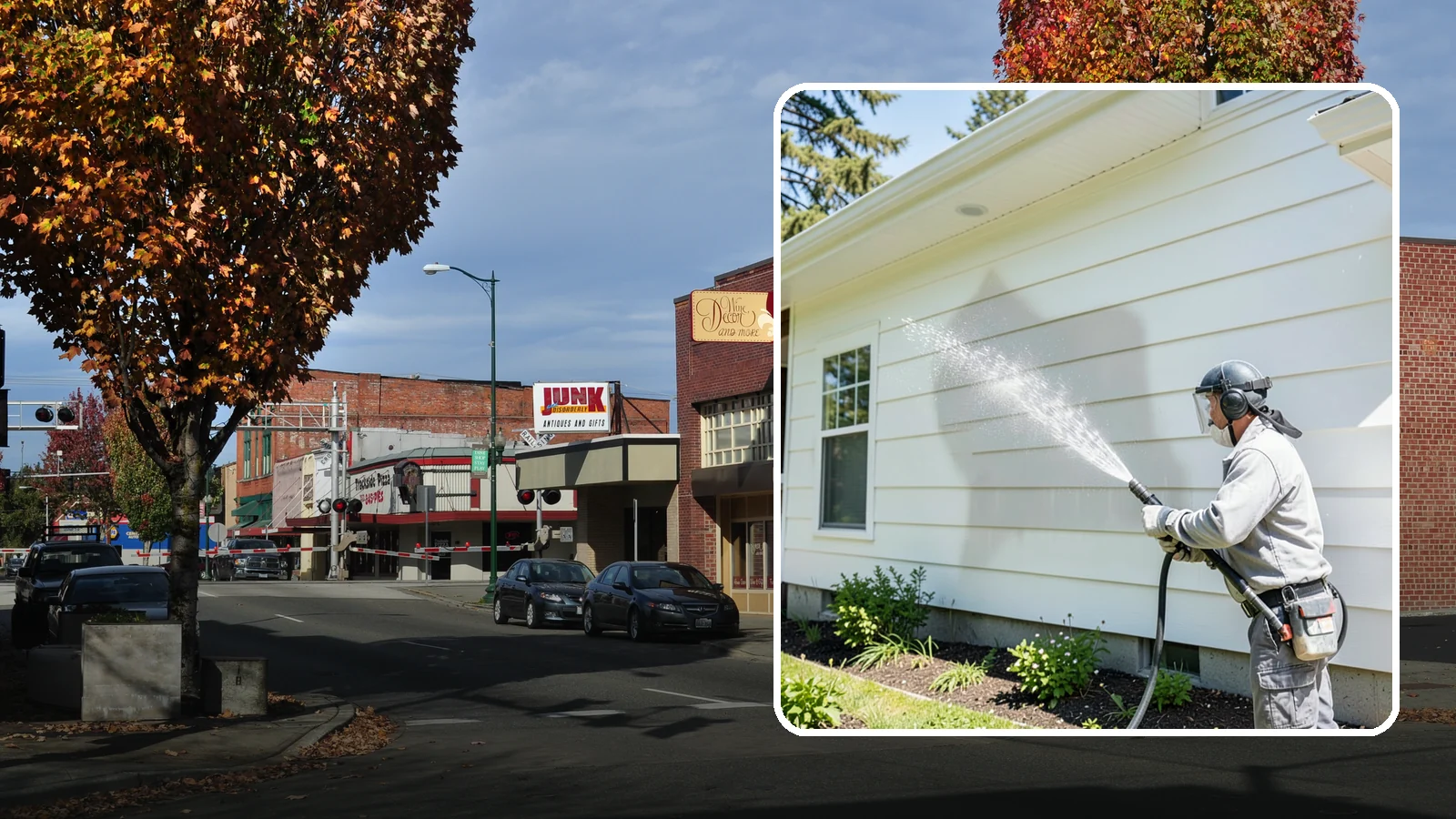 Exterior Wall Cleaning in Puyallup, Pierce County, WA - Exterior wall cleaning targets the flat wall surfaces where our region's rain leaves streaks, algae, and settled road film.
