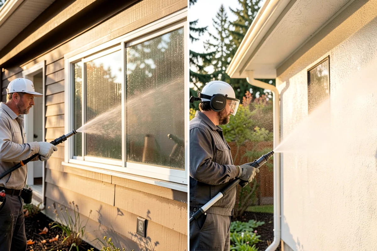 Exterior Wall Cleaning in Puyallup, Pierce County, WA - Identify the wall material and its cleaning limits