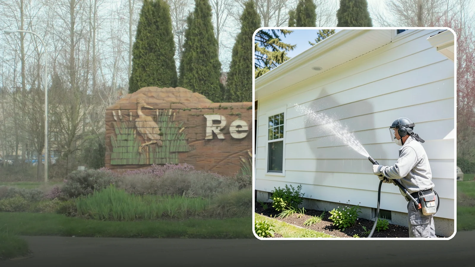 Exterior Wall Cleaning in Renton, King County, WA - Exterior wall cleaning targets the flat wall surfaces where our region's rain leaves streaks, algae, and settled road film.