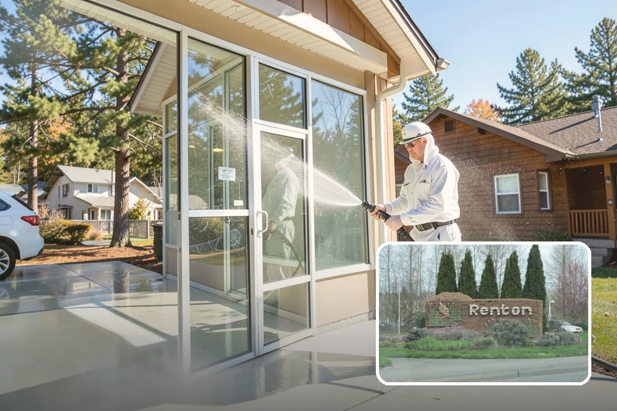 Exterior Wall Cleaning in Renton, King County, WA - Removes vertical rain streaks and water tracks