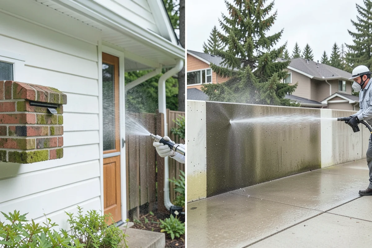 Exterior Wall Cleaning in Renton, King County, WA - Identify the wall material and its cleaning limits
