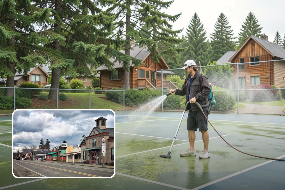 Exterior Wall Cleaning in Roy, Pierce County, WA - Removes vertical rain streaks and water tracks