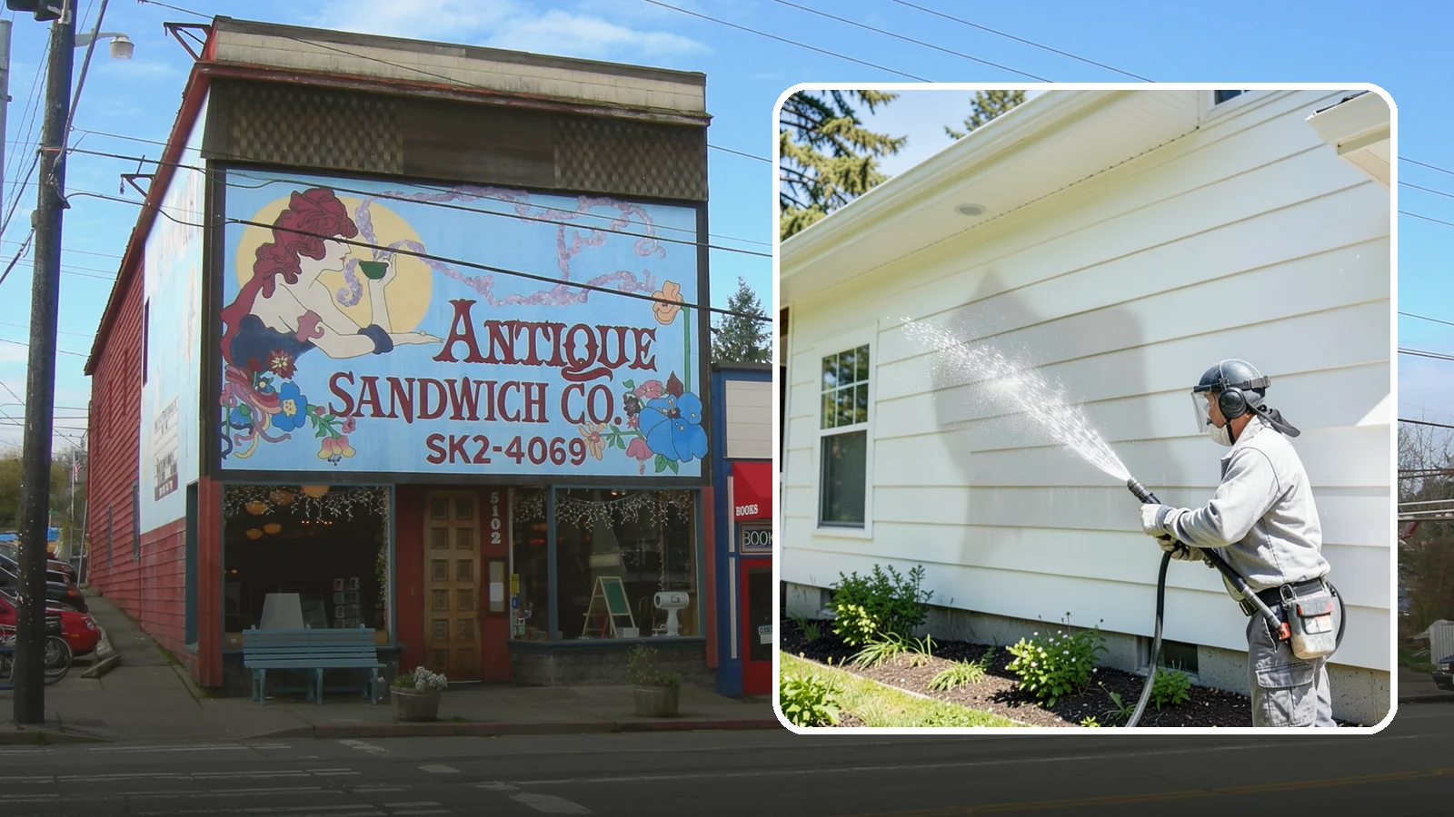 Exterior Wall Cleaning in Ruston, Pierce County, WA - Exterior wall cleaning targets the flat wall surfaces where our region's rain leaves streaks, algae, and settled road film.