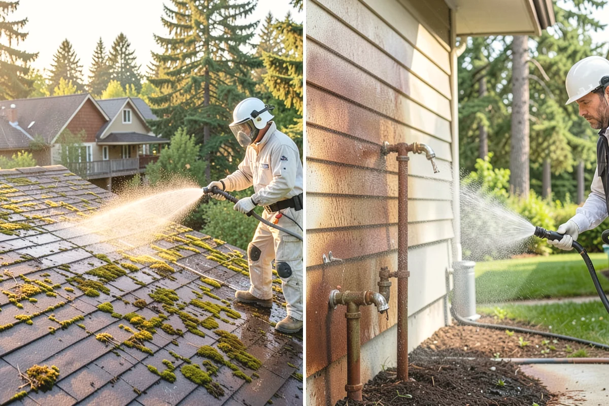 Exterior Wall Cleaning in Ruston, Pierce County, WA - Identify the wall material and its cleaning limits
