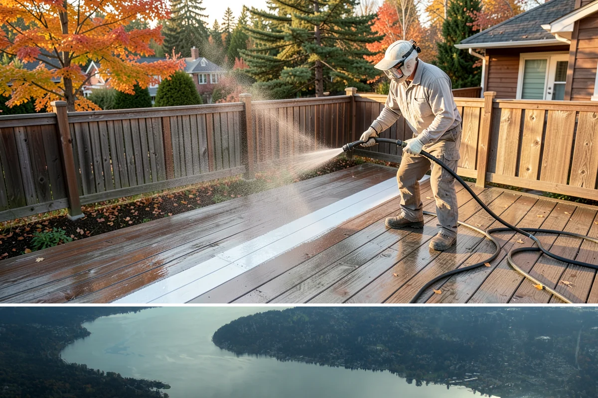 Exterior Wall Cleaning in Sammamish, King County, WA - Clean in the warmer, drier months so the walls dry evenly and the results hold through the rainy season.