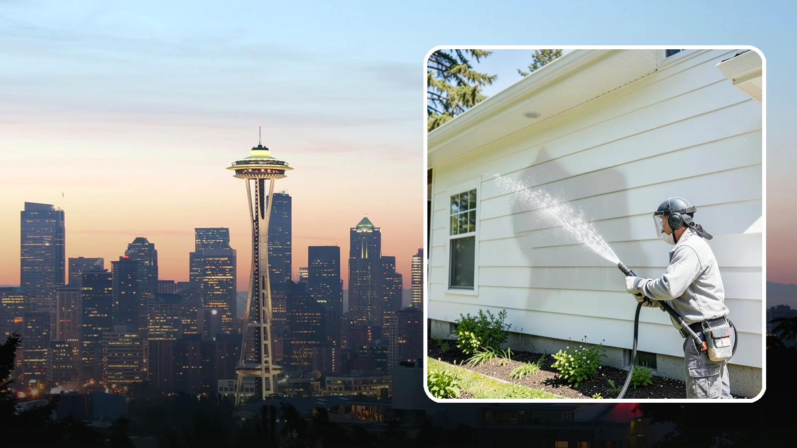 Exterior Wall Cleaning in Seattle, King County, WA - Exterior wall cleaning targets the flat wall surfaces where our region's rain leaves streaks, algae, and settled road film.