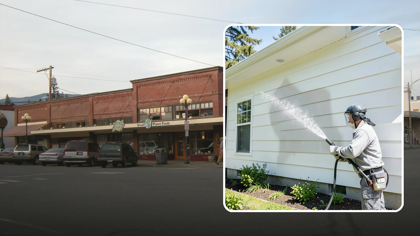 Exterior Wall Cleaning in Sedro-Woolley, Skagit County, WA - Exterior wall cleaning targets the flat wall surfaces where our region's rain leaves streaks, algae, and settled road film.