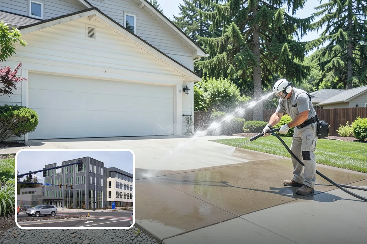 Exterior Wall Cleaning in Shoreline, King County, WA - Removes vertical rain streaks and water tracks