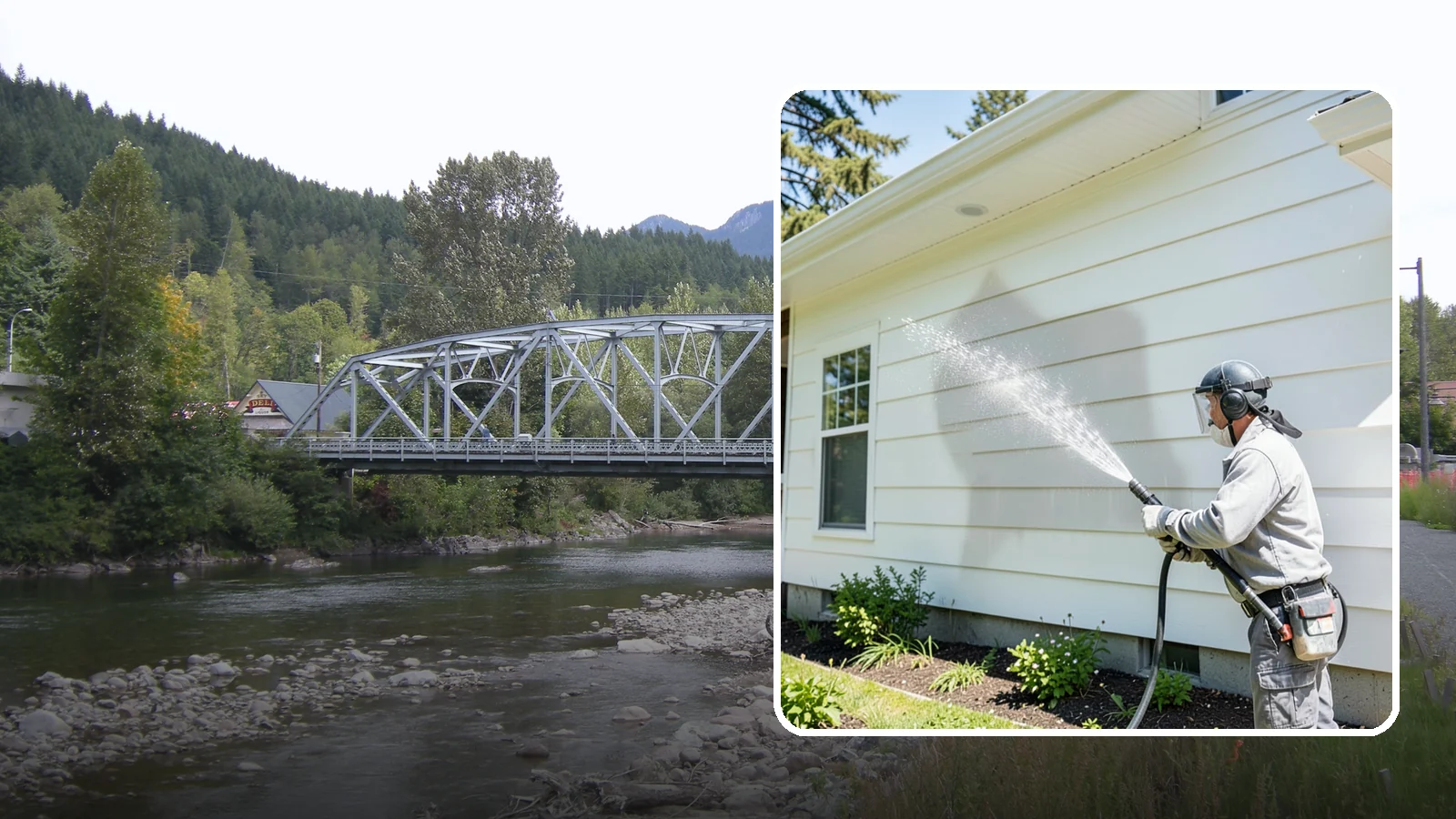 Exterior Wall Cleaning in Skykomish, King County, WA - Exterior wall cleaning targets the flat wall surfaces where our region's rain leaves streaks, algae, and settled road film.