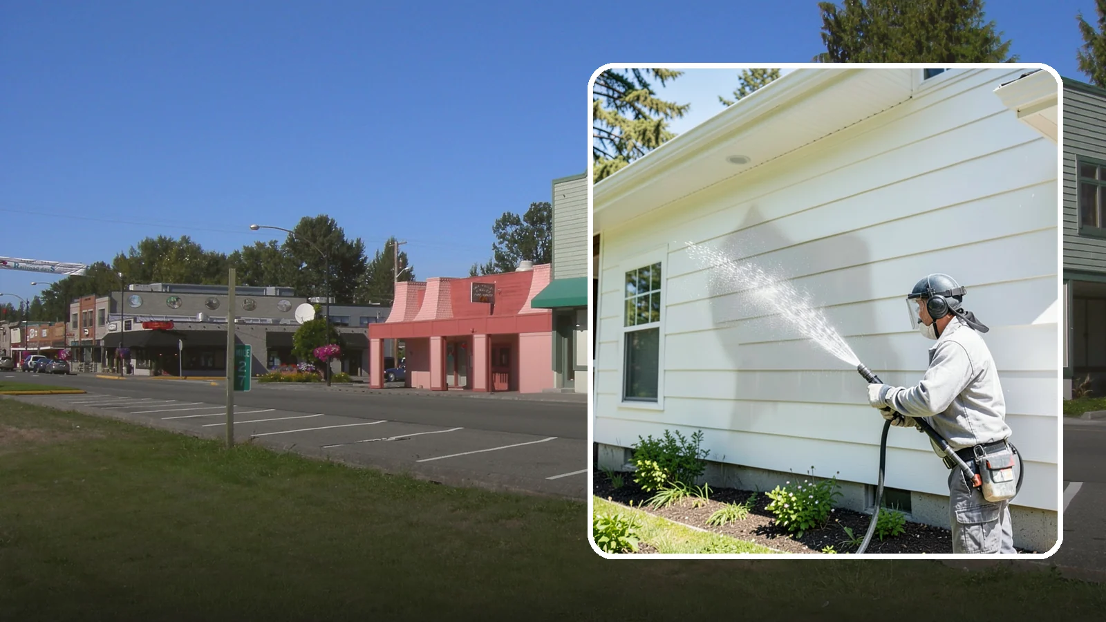 Exterior Wall Cleaning in Snoqualmie, King County, WA - Exterior wall cleaning targets the flat wall surfaces where our region's rain leaves streaks, algae, and settled road film.