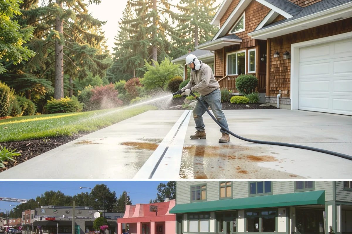 Exterior Wall Cleaning in Snoqualmie, King County, WA - Clean in the warmer, drier months so the walls dry evenly and the results hold through the rainy season.