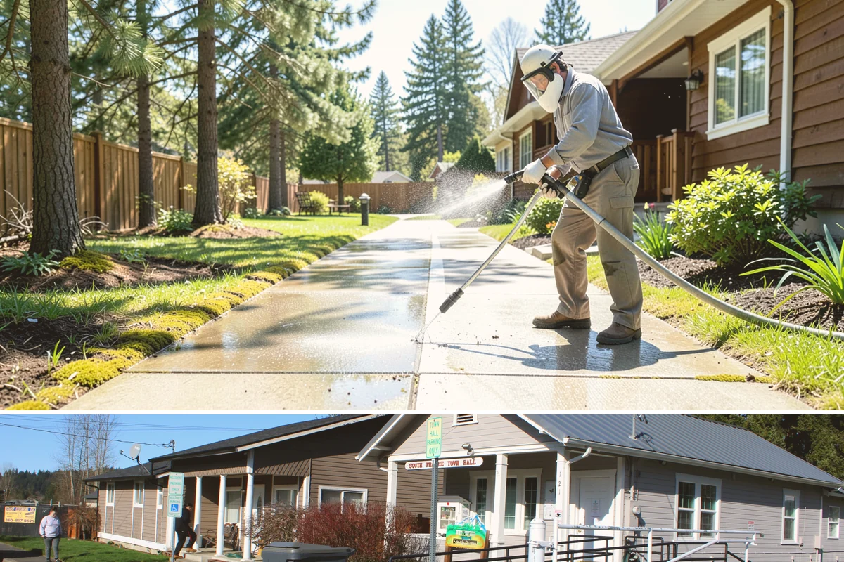 Exterior Wall Cleaning in South Prairie, Pierce County, WA - Clean in the warmer, drier months so the walls dry evenly and the results hold through the rainy season.