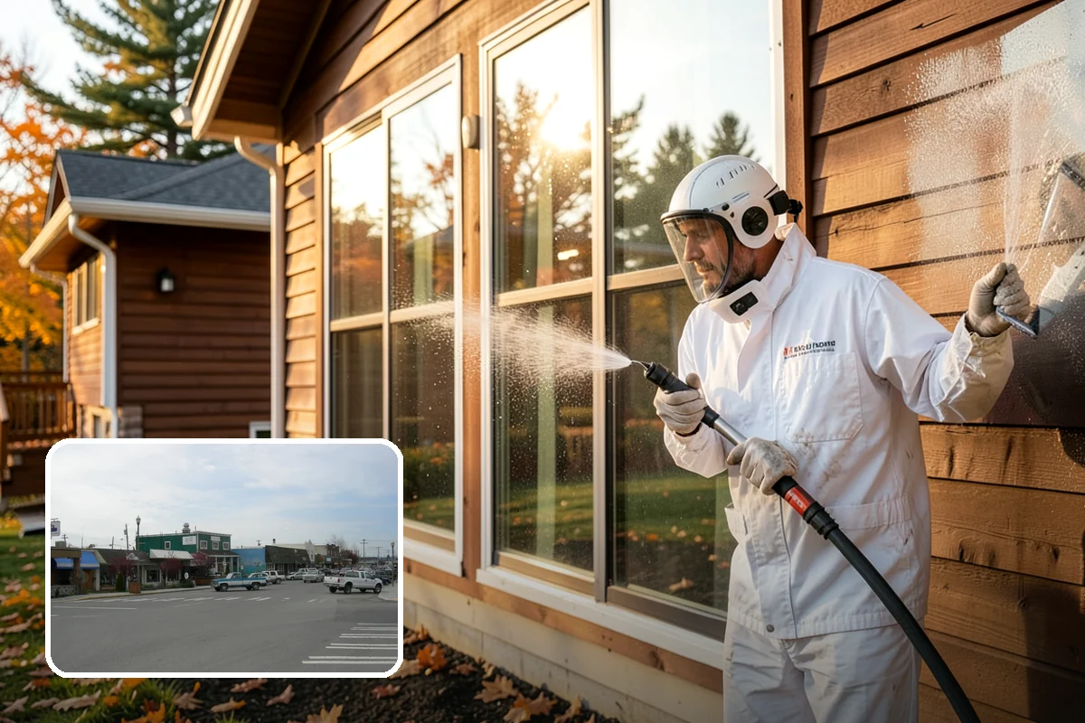 Exterior Wall Cleaning in Stanwood, Snohomish County, WA - Removes vertical rain streaks and water tracks