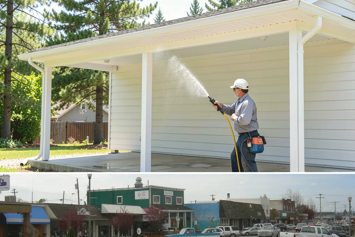 Exterior Wall Cleaning in Stanwood, Snohomish County, WA - Clean in the warmer, drier months so the walls dry evenly and the results hold through the rainy season.