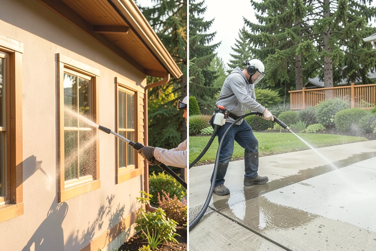 Exterior Wall Cleaning in Steilacoom, Pierce County, WA - Identify the wall material and its cleaning limits