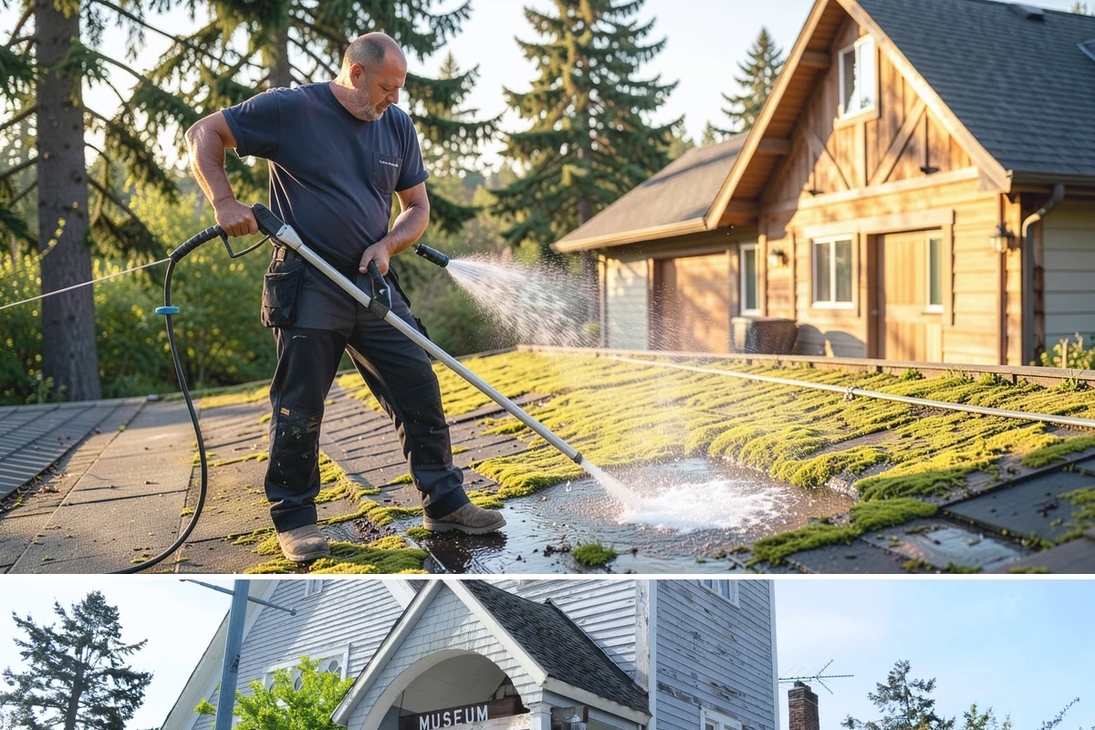 Exterior Wall Cleaning in Steilacoom, Pierce County, WA - Clean in the warmer, drier months so the walls dry evenly and the results hold through the rainy season.